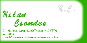 milan csondes business card